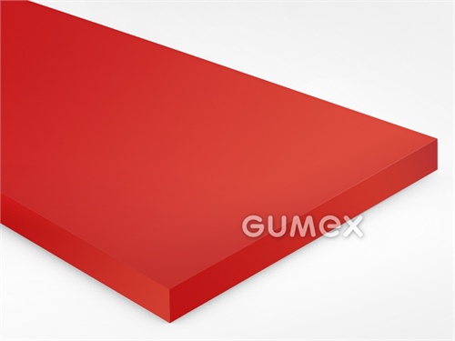 Polyurethanplatte PU44, 2mm, Breite 1000x2000mm, 65°ShA, PU, -30°C/+80°C, rot, 
